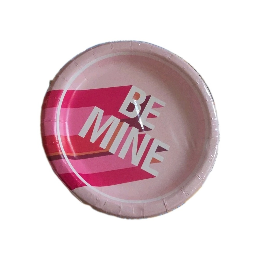 Amscan (8) Valentine Be Mine Paper Plates 6.75 Inch Pink #1134‎